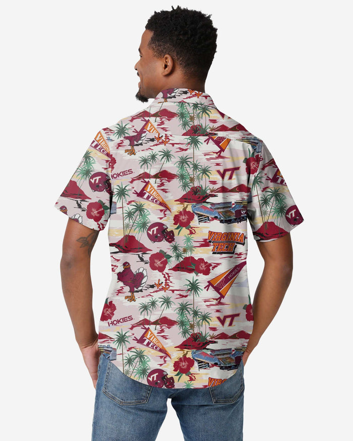 Virginia Tech Hokies Thematic Stadium Print Button Up Shirt FOCO - FOCO.com