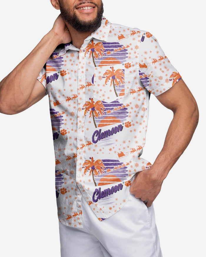 Clemson Tigers Winter Tropical Button Up Shirt FOCO S - FOCO.com