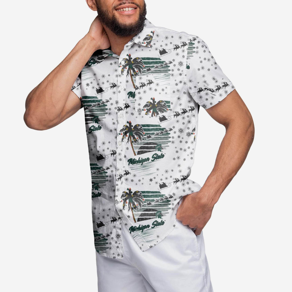 Michigan State Spartans Winter Tropical Button Up Shirt FOCO S - FOCO.com