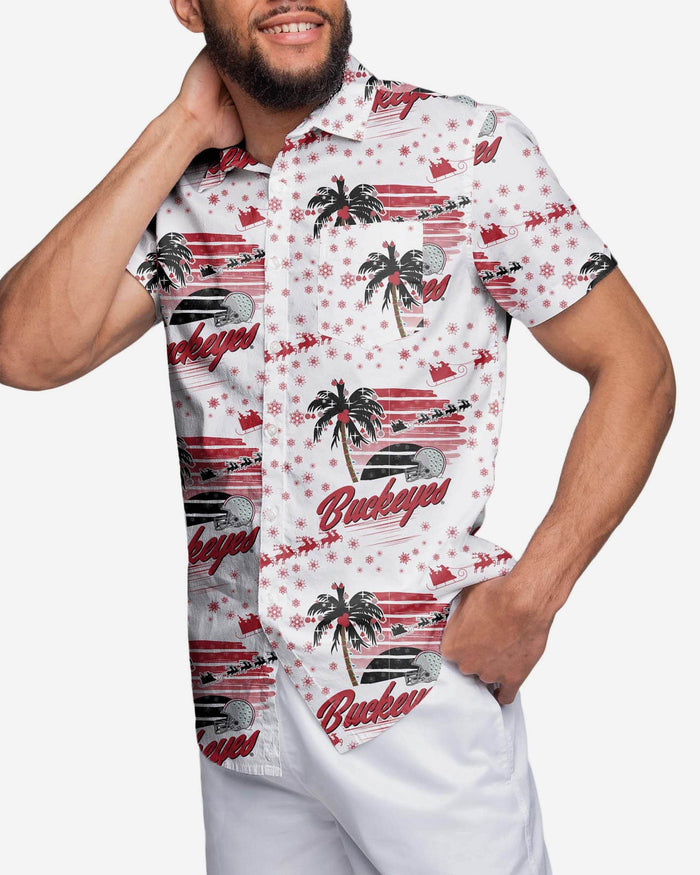 Ohio State Buckeyes Winter Tropical Button Up Shirt FOCO S - FOCO.com