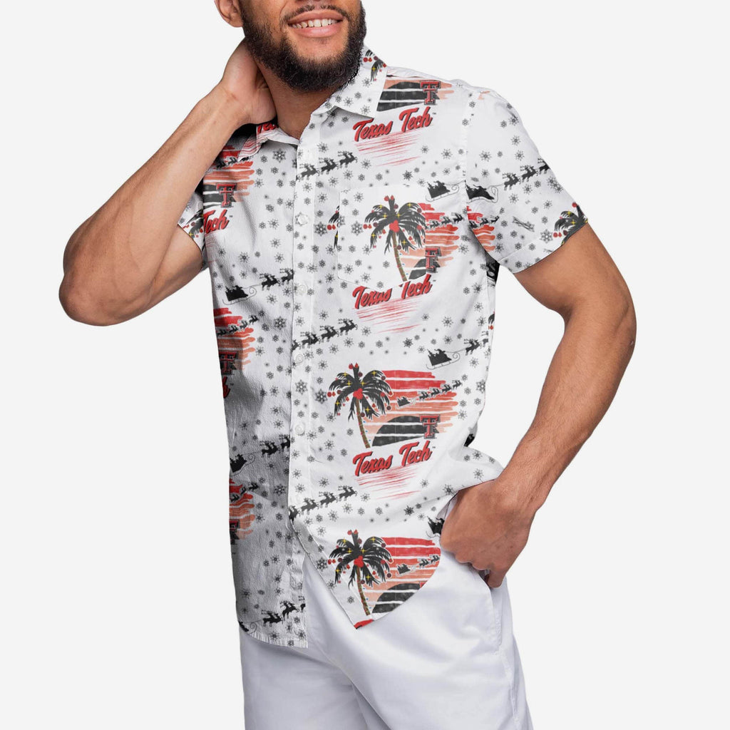 Texas Tech Red Raiders Winter Tropical Button Up Shirt FOCO S - FOCO.com