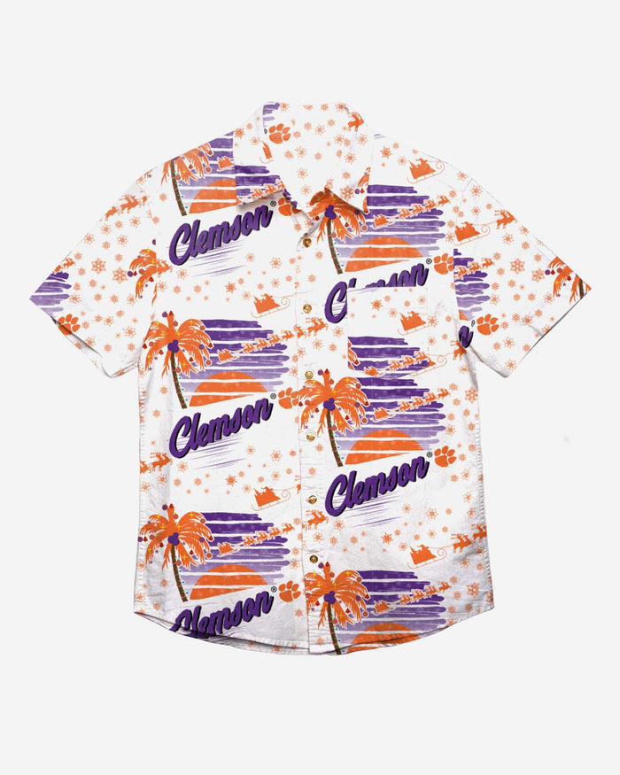 Clemson Tigers Winter Tropical Button Up Shirt FOCO - FOCO.com