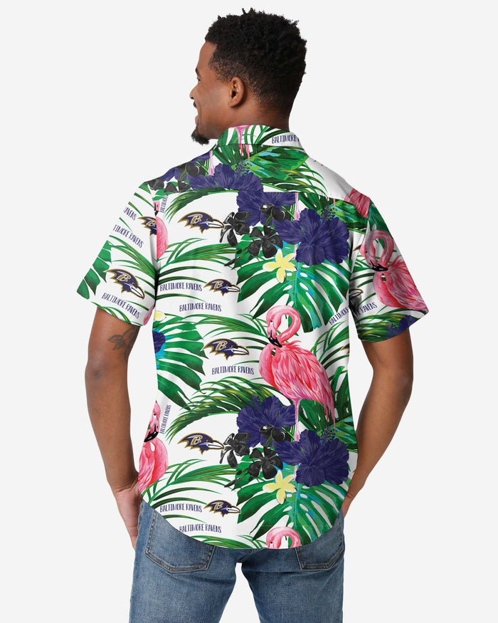 Baltimore Ravens Flamingo Button Up Shirt FOCO - FOCO.com