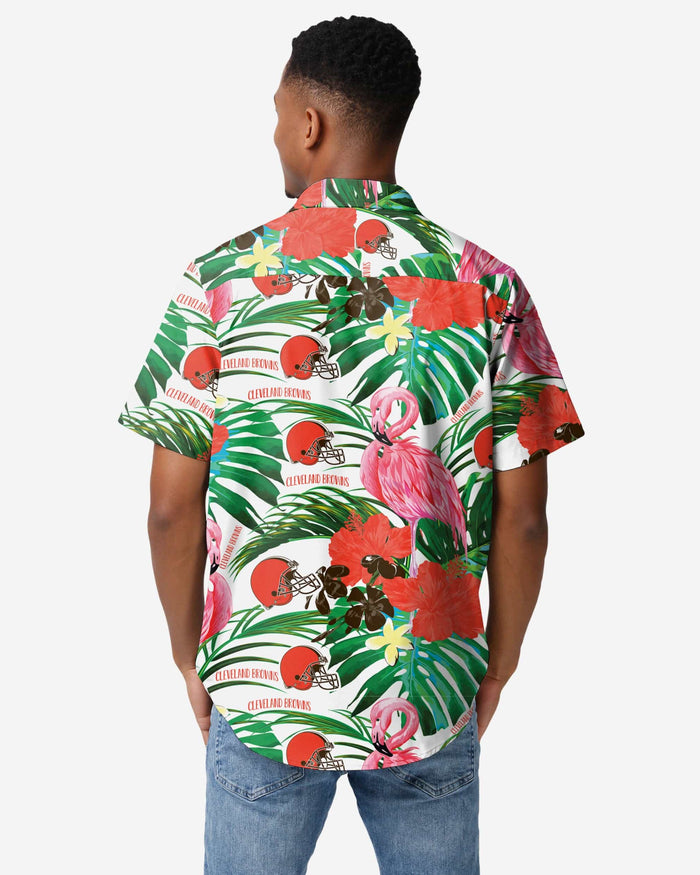 Cleveland Browns Flamingo Button Up Shirt FOCO - FOCO.com