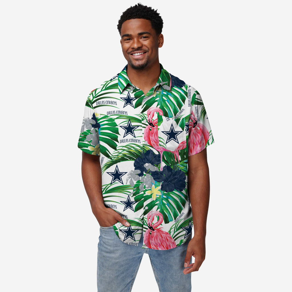 Dallas Cowboys Flamingo Button Up Shirt FOCO S - FOCO.com