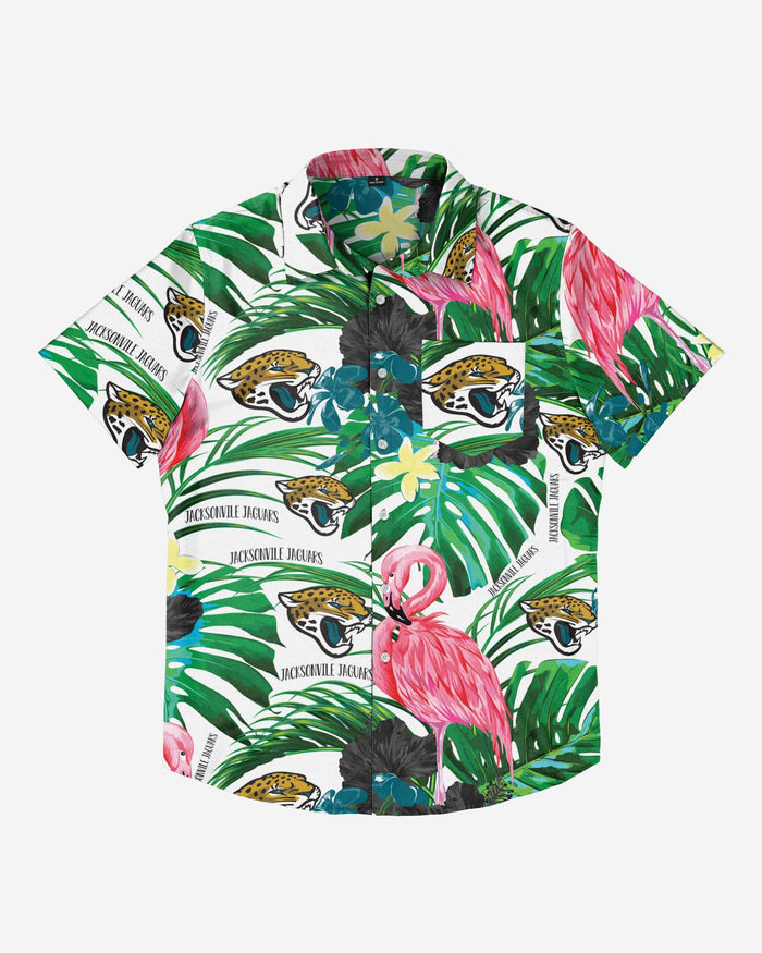 Jacksonville Jaguars Flamingo Button Up Shirt FOCO - FOCO.com