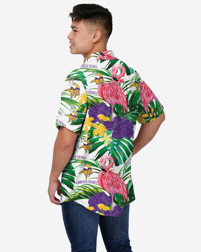 Minnesota Vikings Flamingo Button Up Shirt FOCO - FOCO.com