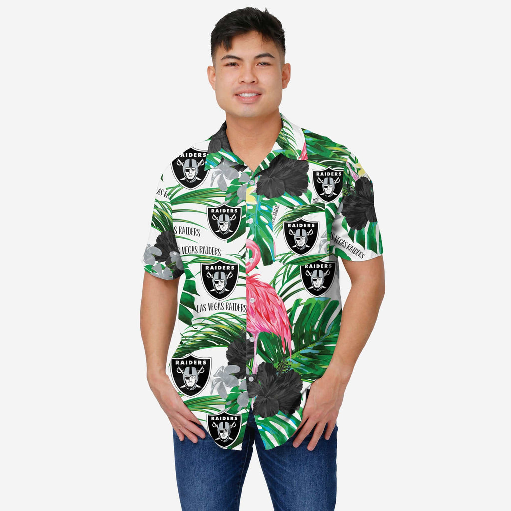 Las Vegas Raiders Flamingo Button Up Shirt FOCO S - FOCO.com