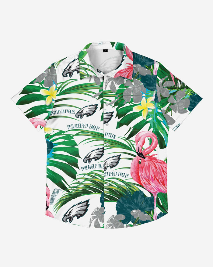 Philadelphia Eagles Flamingo Button Up Shirt FOCO - FOCO.com