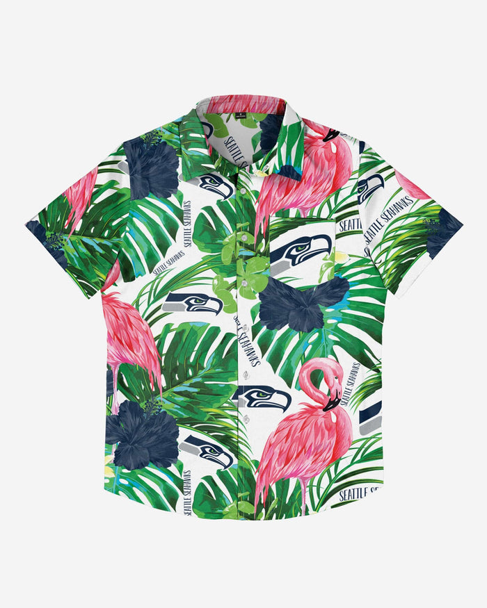 Seattle Seahawks Flamingo Button Up Shirt FOCO - FOCO.com