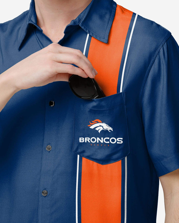 Denver Broncos Bowling Stripe Button Up Shirt FOCO - FOCO.com