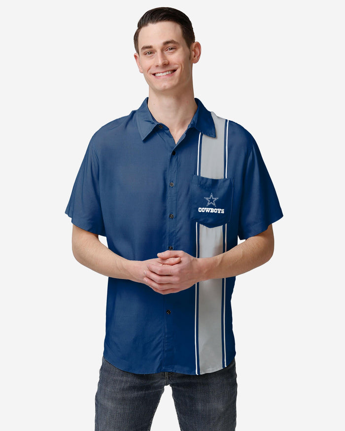 Dallas Cowboys Bowling Stripe Button Up Shirt FOCO S - FOCO.com