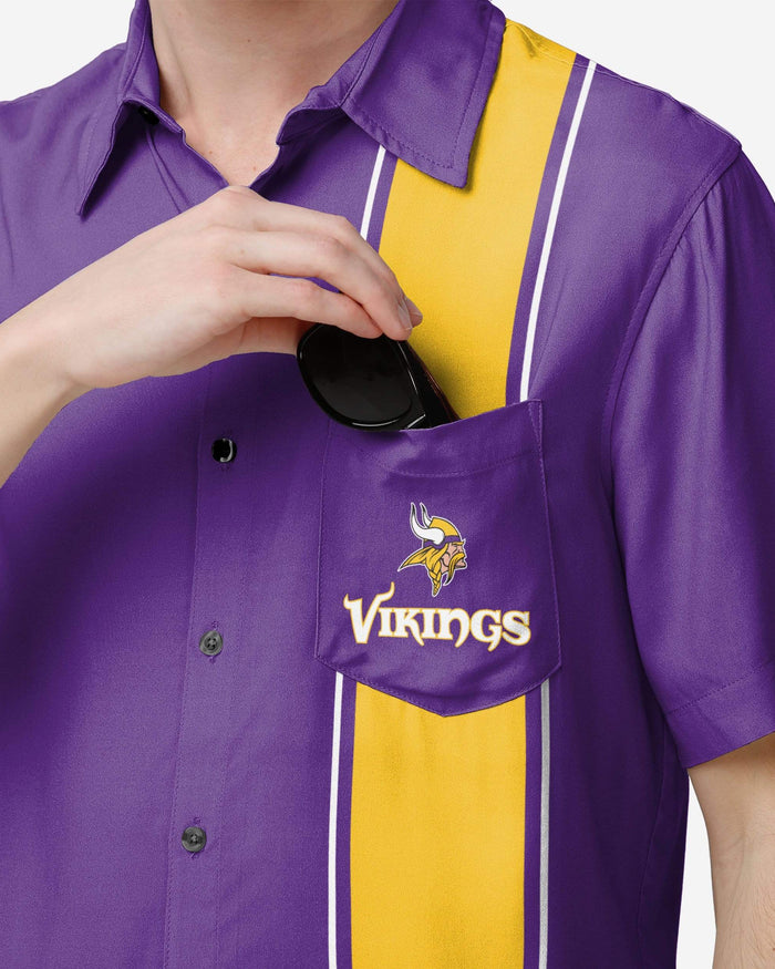 Minnesota Vikings Bowling Stripe Button Up Shirt FOCO - FOCO.com