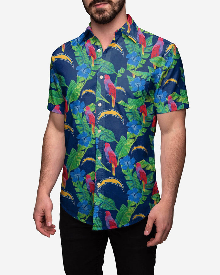 Los Angeles Chargers Floral Button Up Shirt FOCO S - FOCO.com