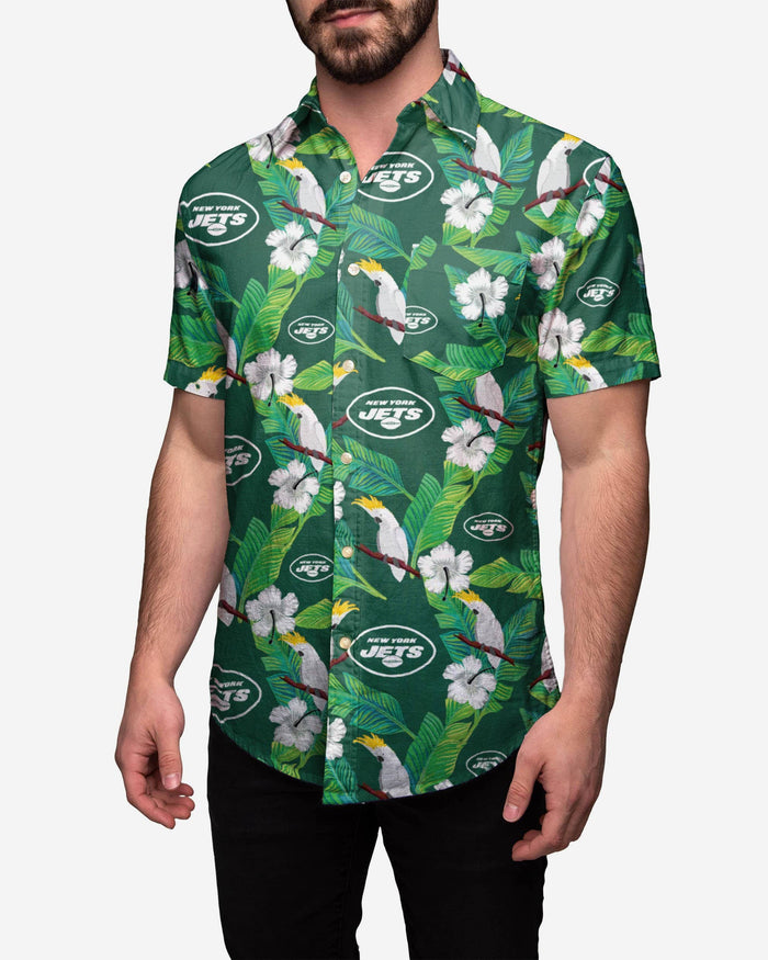 New York Jets Floral Button Up Shirt FOCO S - FOCO.com