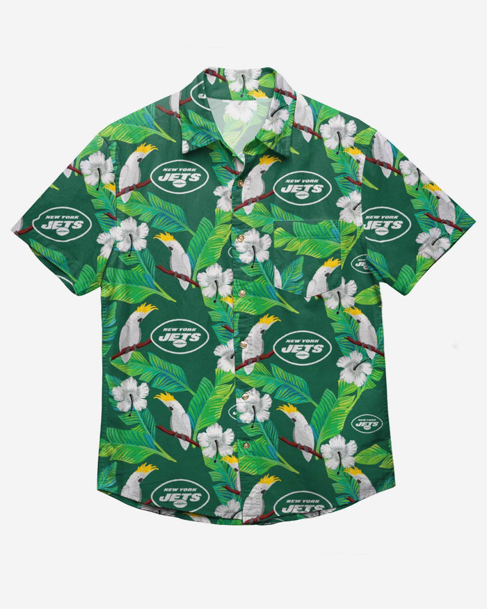 New York Jets Floral Button Up Shirt FOCO - FOCO.com