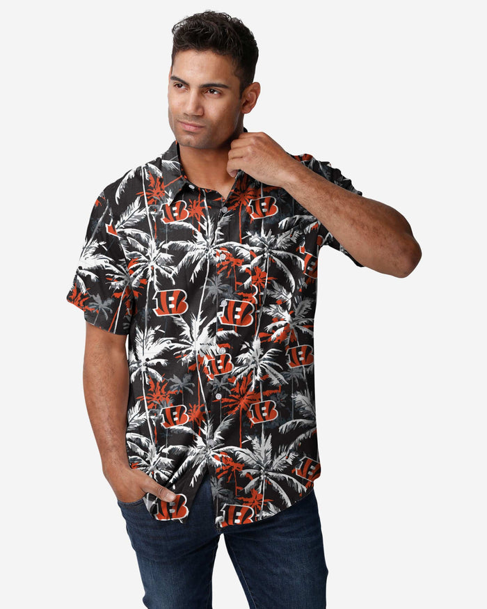 Cincinnati Bengals Black Floral Button Up Shirt FOCO S - FOCO.com