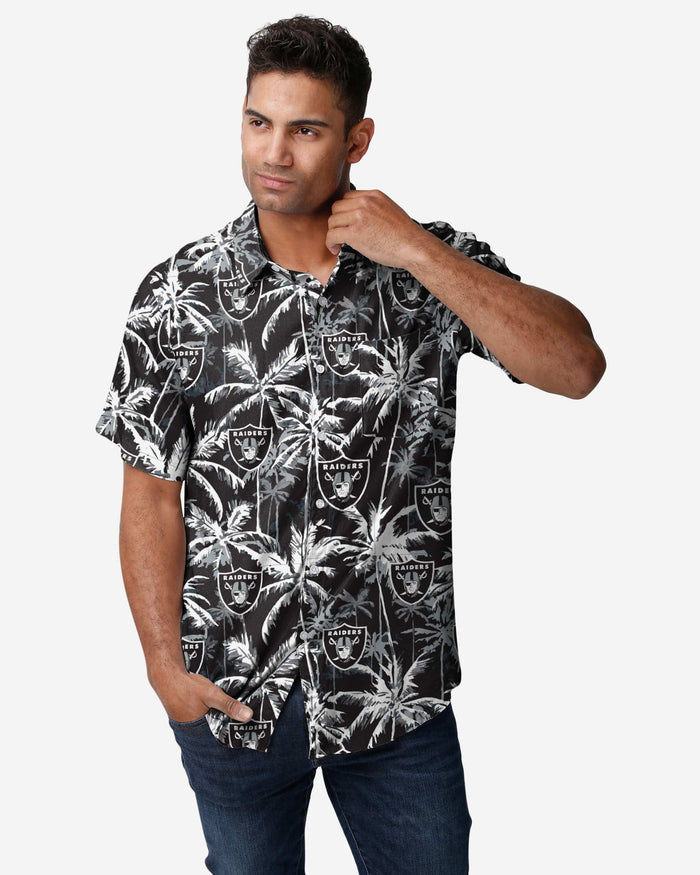 Las Vegas Raiders Black Floral Button Up Shirt FOCO S - FOCO.com