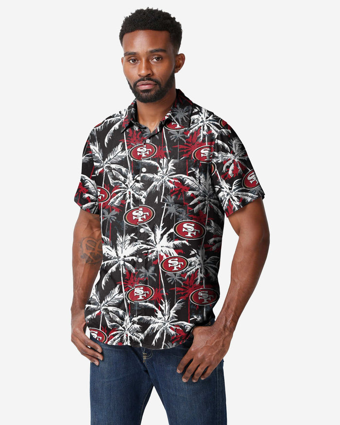 San Francisco 49ers Black Floral Button Up Shirt FOCO S - FOCO.com