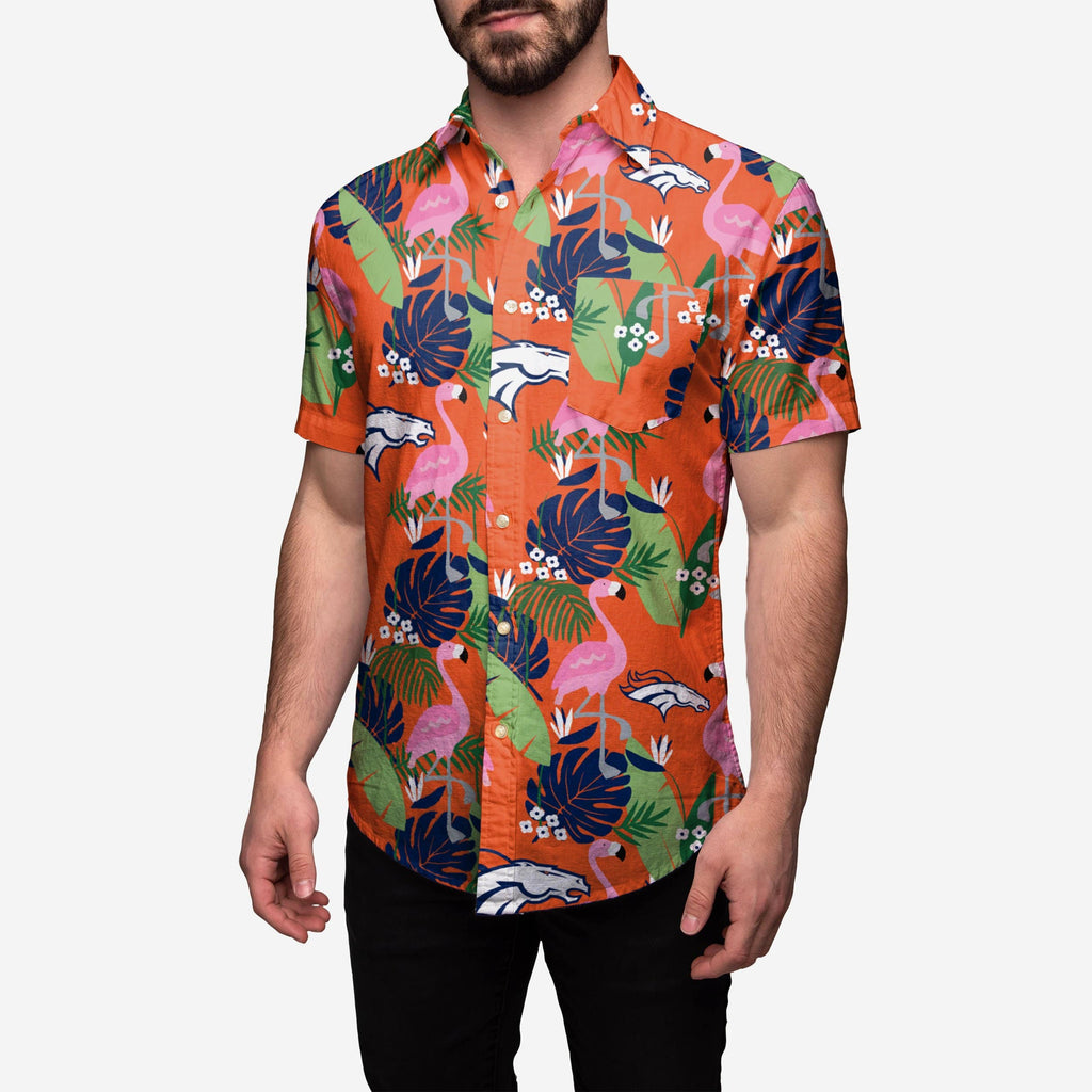 Denver Broncos Floral Button Up Shirt FOCO 2XL - FOCO.com