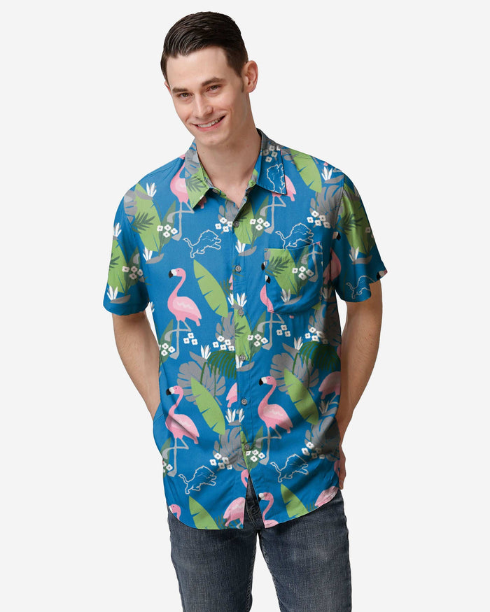 Detroit Lions Floral Button Up Shirt FOCO S - FOCO.com