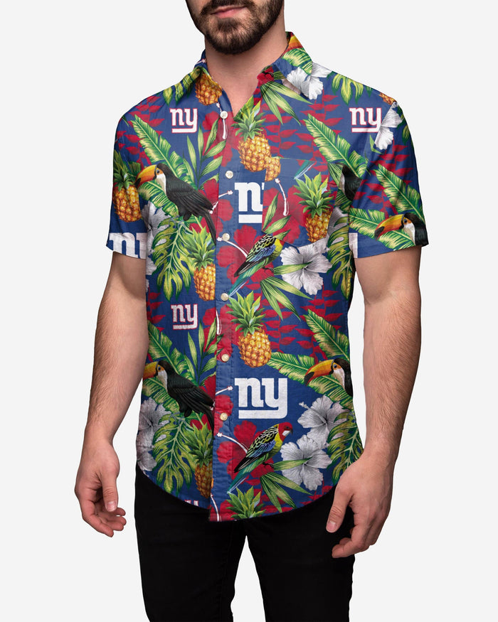 New York Giants Floral Button Up Shirt FOCO 2XL - FOCO.com