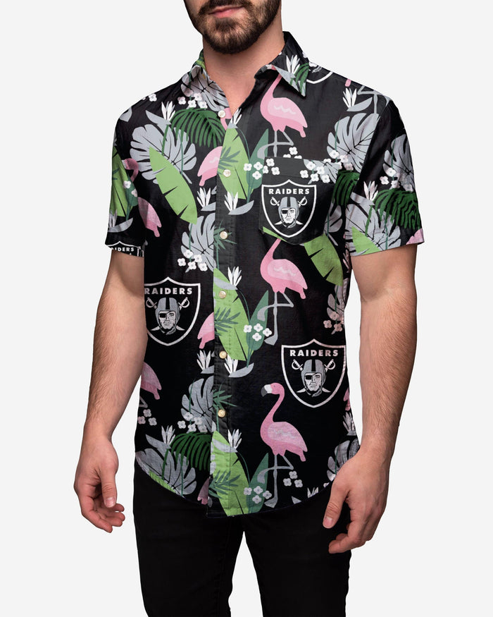 Las Vegas Raiders Floral Button Up Shirt FOCO 2XL - FOCO.com