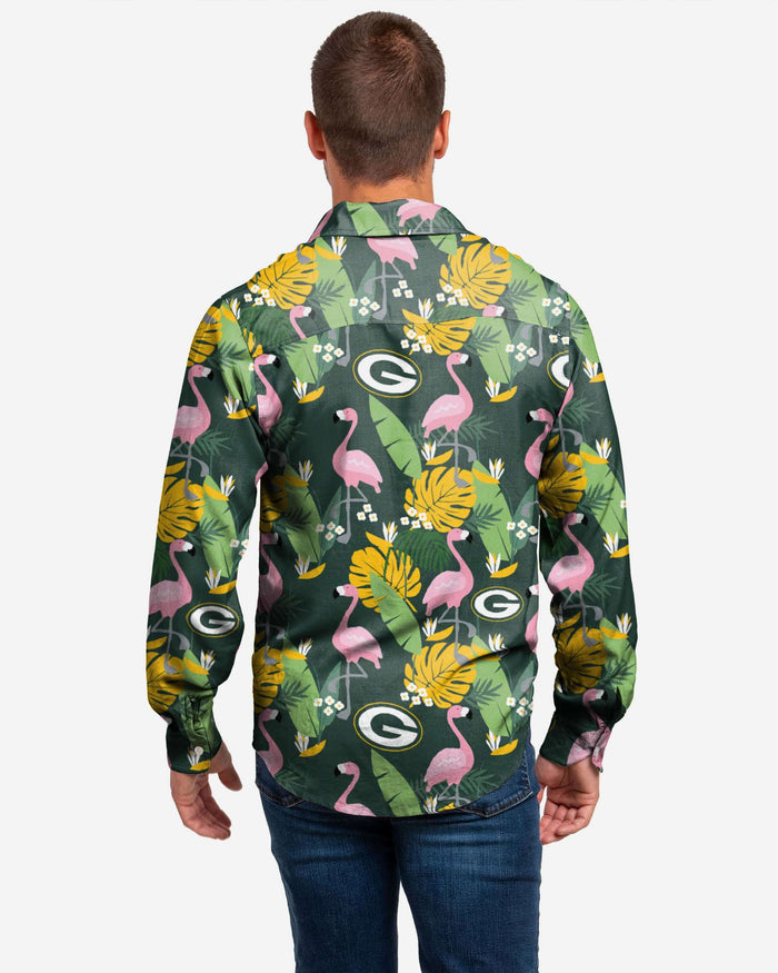 Green Bay Packers Long Sleeve Floral Button Up Shirt FOCO - FOCO.com