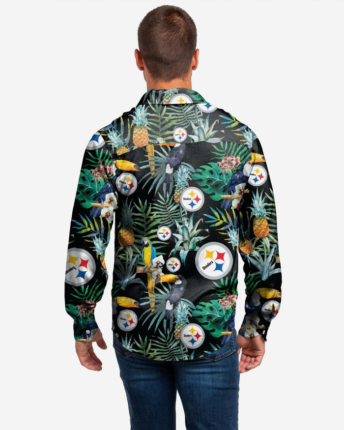 Pittsburgh Steelers Long Sleeve Floral Button Up Shirt FOCO - FOCO.com