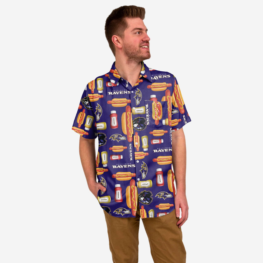 Baltimore Ravens Grill Pro Button Up Shirt FOCO S - FOCO.com