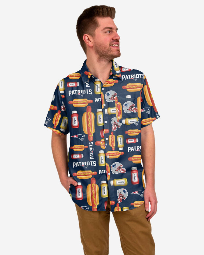 New England Patriots Grill Pro Button Up Shirt FOCO S - FOCO.com