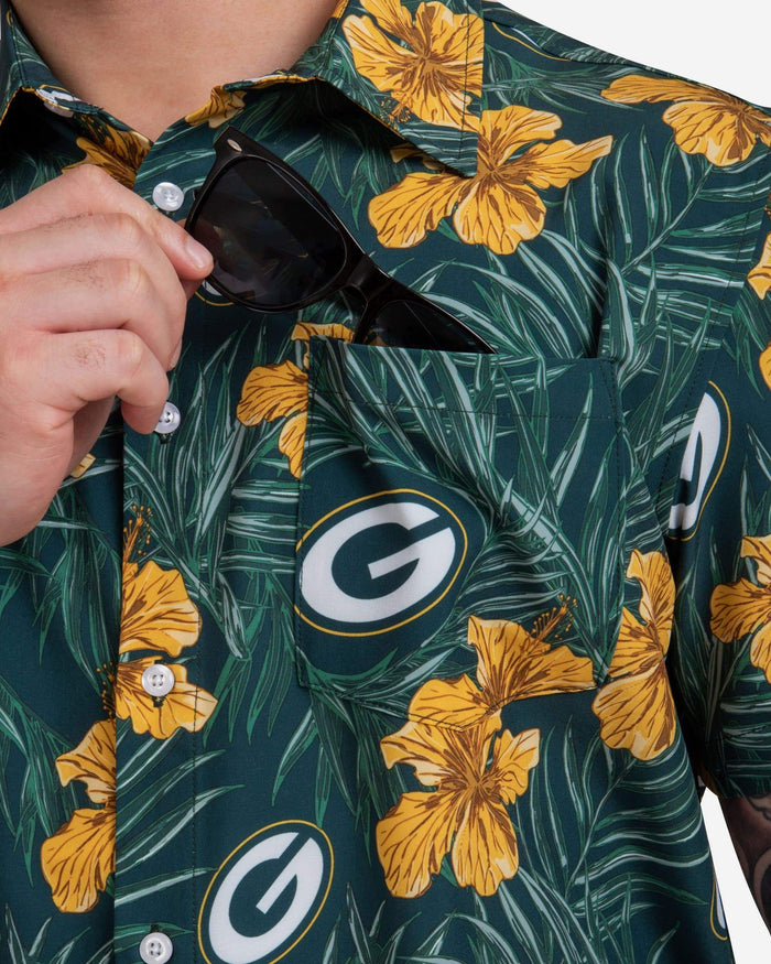 Green Bay Packers Hibiscus Button Up Shirt FOCO - FOCO.com