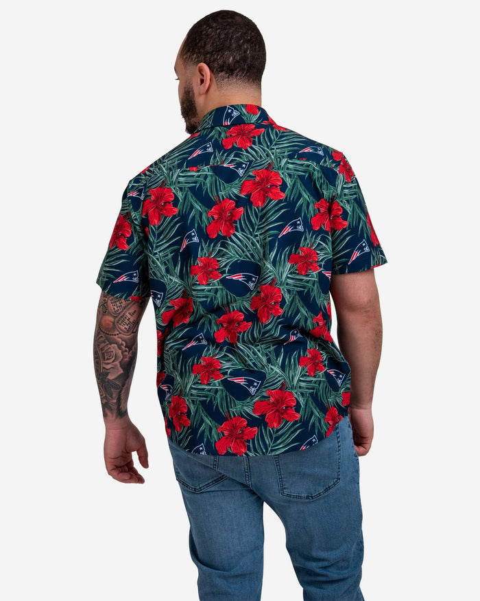 New England Patriots Hibiscus Button Up Shirt FOCO - FOCO.com