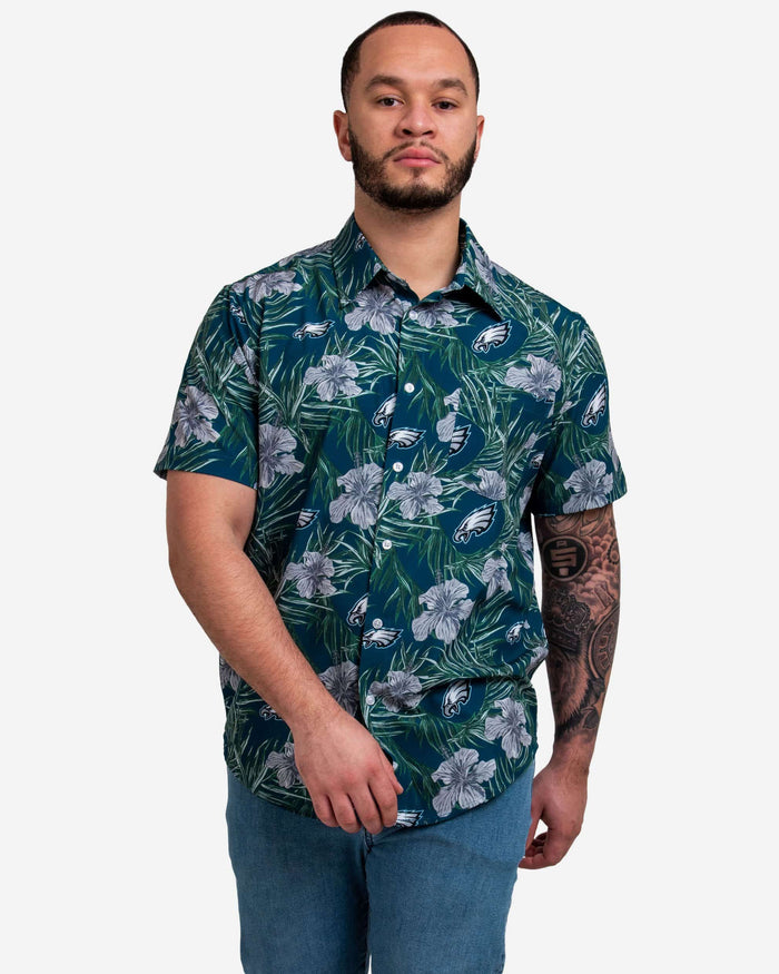 Philadelphia Eagles Hibiscus Button Up Shirt FOCO S - FOCO.com