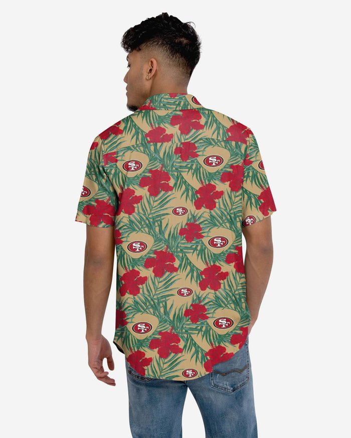 San Francisco 49ers Hibiscus Button Up Shirt FOCO - FOCO.com