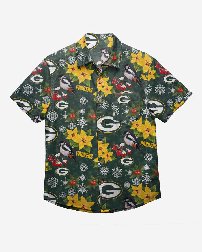 Green Bay Packers Mistletoe Button Up Shirt FOCO - FOCO.com