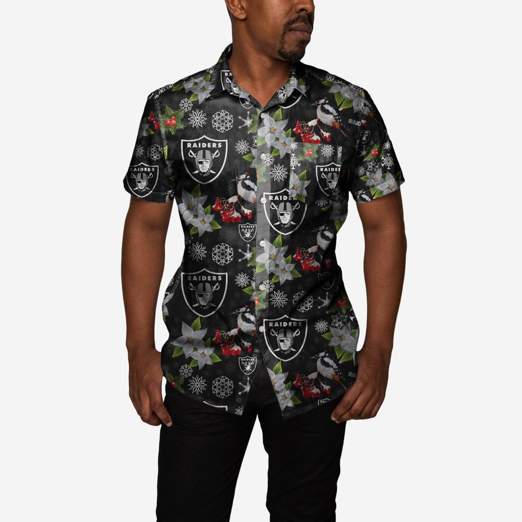 Las Vegas Raiders Mistletoe Button Up Shirt FOCO S - FOCO.com