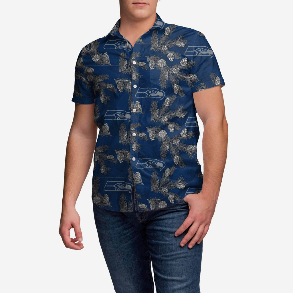 Seattle Seahawks Pinecone Button Up Shirt FOCO S - FOCO.com