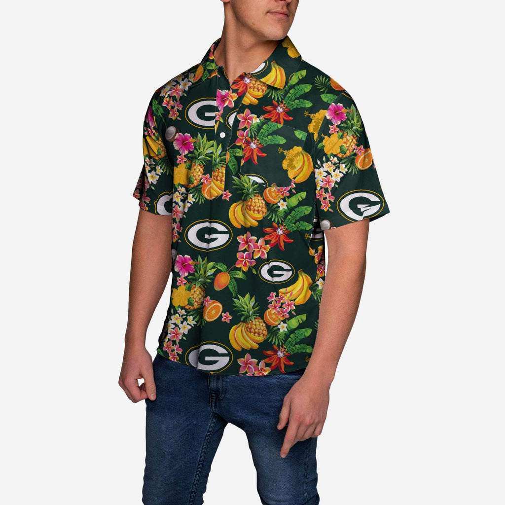 Green Bay Packers Fruit Flair Short Sleeve Polo Shirt FOCO - FOCO.com