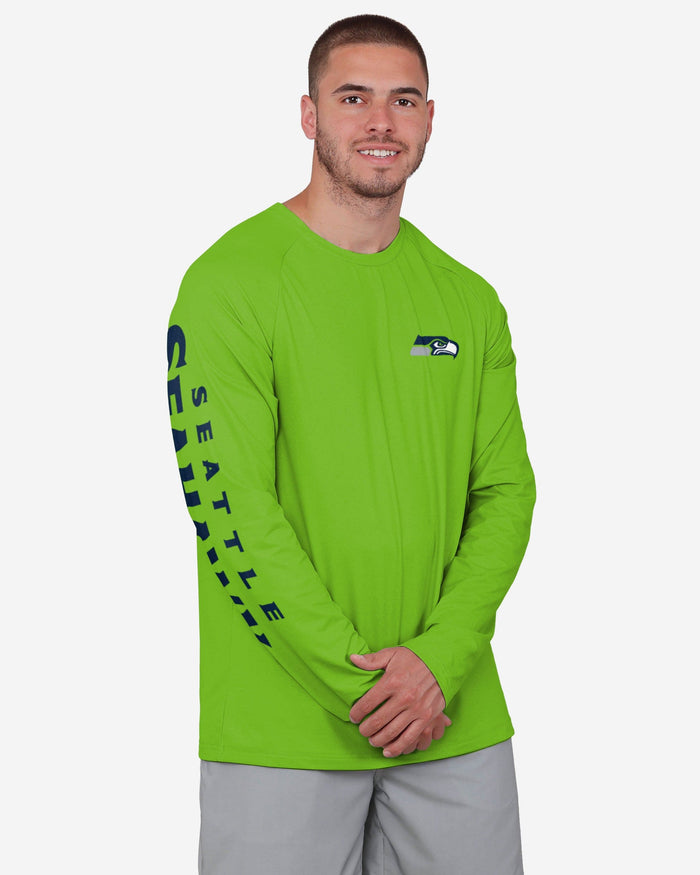 Seattle Seahawks Rash Guard Long Sleeve Swim Shirt FOCO S - FOCO.com