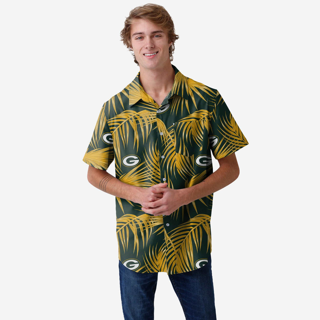 Green Bay Packers Hawaiian Button Up Shirt FOCO S - FOCO.com