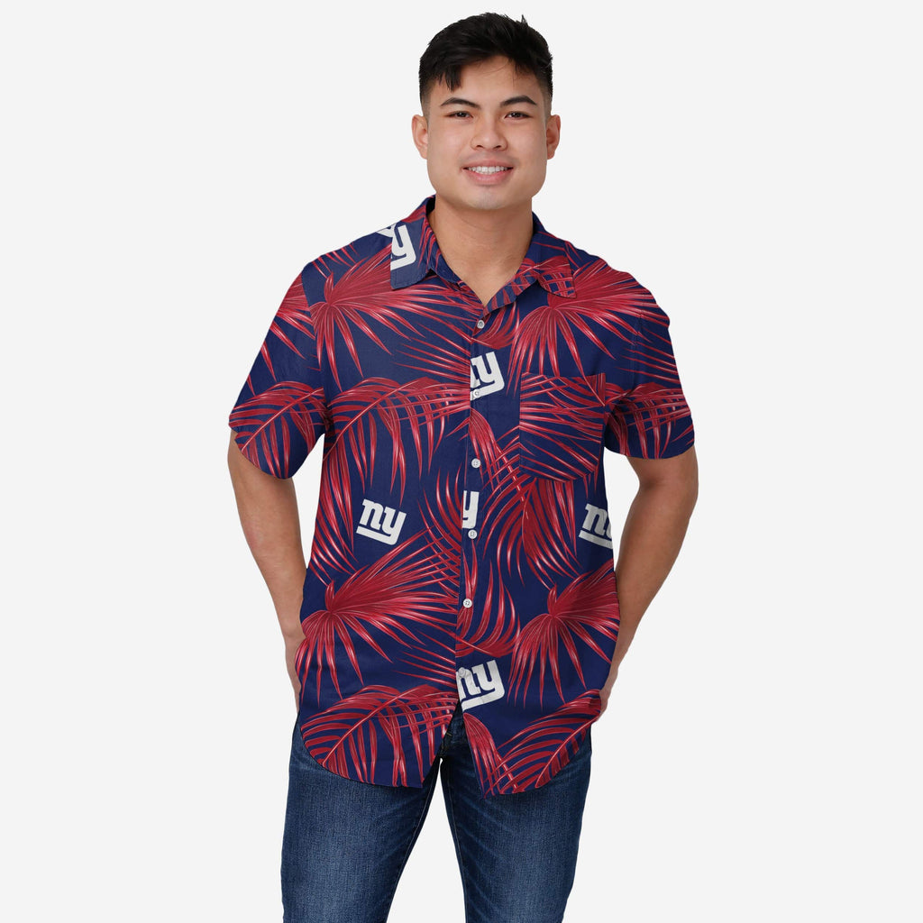 New York Giants Hawaiian Button Up Shirt FOCO S - FOCO.com