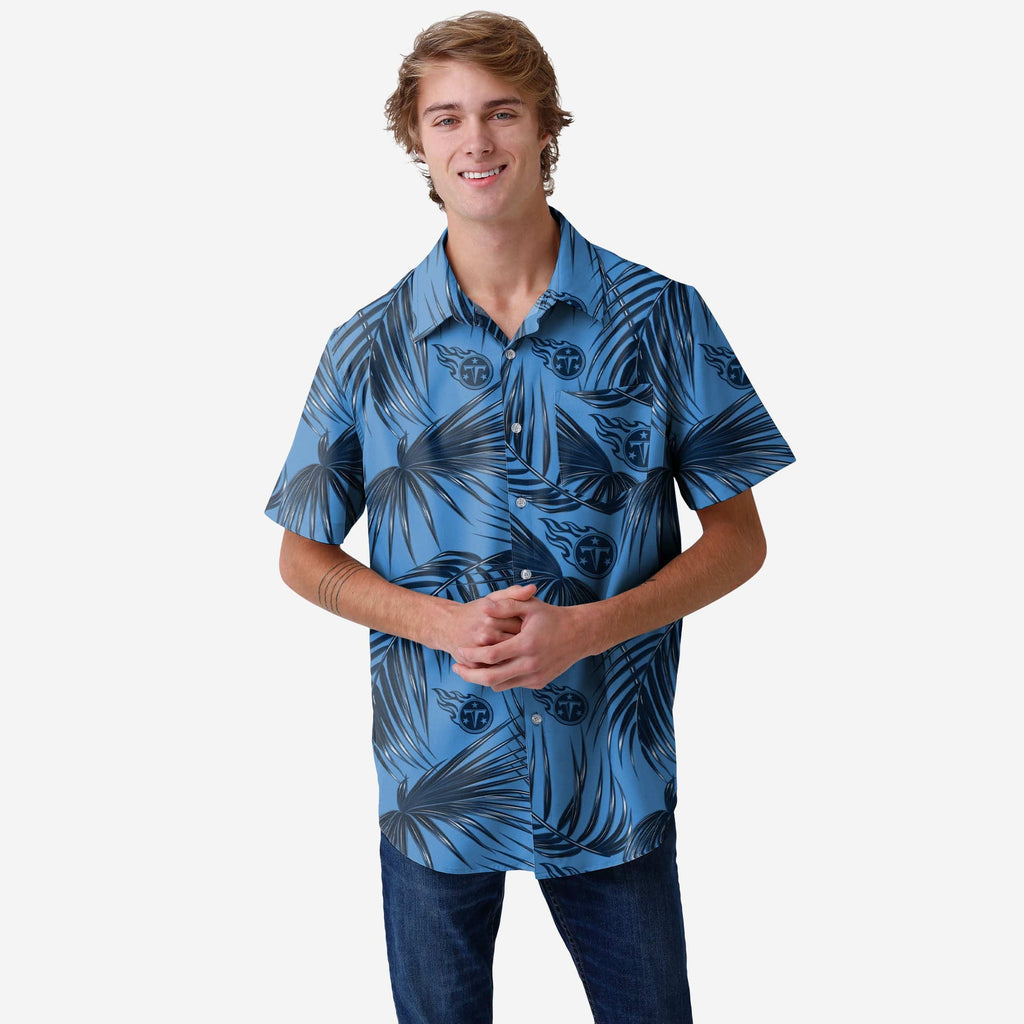 Tennessee Titans Hawaiian Button Up Shirt FOCO S - FOCO.com