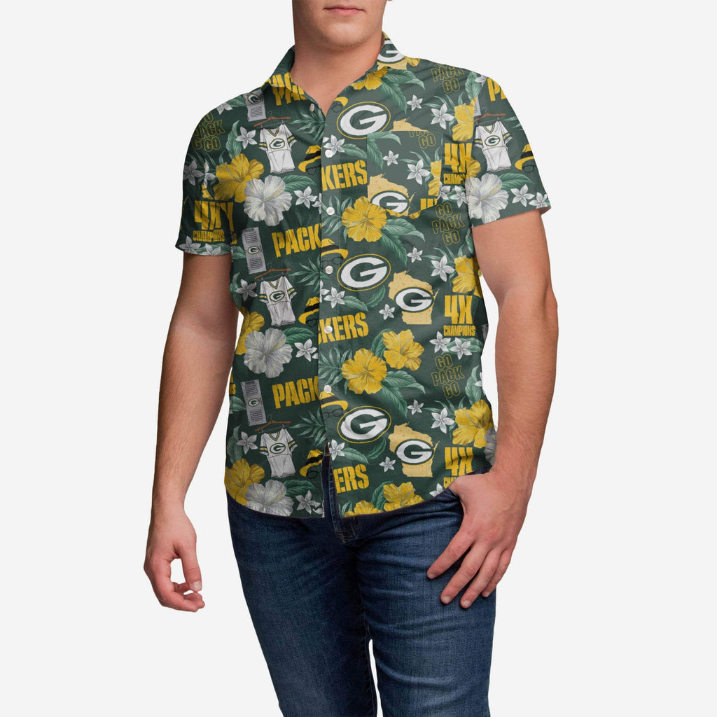 Green Bay Packers City Style Button Up Shirt FOCO S - FOCO.com