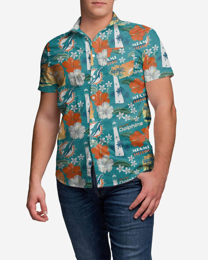 Miami Dolphins City Style Button Up Shirt FOCO S - FOCO.com