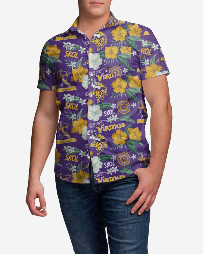 Minnesota Vikings City Style Button Up Shirt FOCO S - FOCO.com