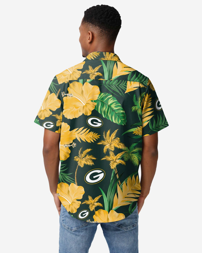 Green Bay Packers Team Color Hibiscus Button Up Shirt FOCO - FOCO.com