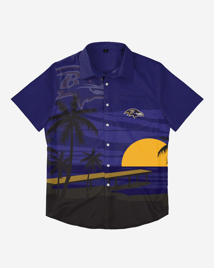 Baltimore Ravens Tropical Sunset Button Up Shirt FOCO - FOCO.com