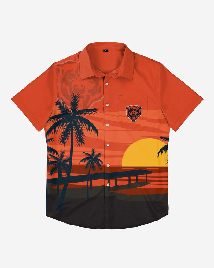 Chicago Bears Tropical Sunset Button Up Shirt FOCO - FOCO.com