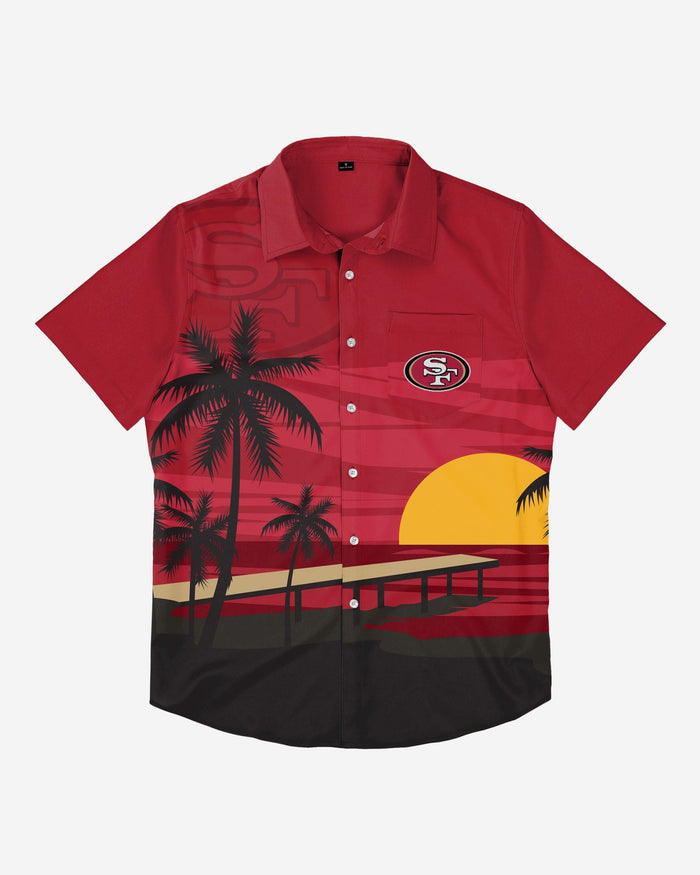 San Francisco 49ers Tropical Sunset Button Up Shirt FOCO - FOCO.com
